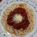 yumelon88's cooksnap of when they made 意外なウマさ！ミートソースチーズうどん.