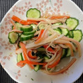 KAORU4649's cooksnap of when they made 胡瓜とワカメとカニかまの酢の物.