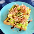 マルんちの丸顔's cooksnap of when they made 巣ごもり卵のトースト＊お好み焼き風味.
