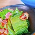 今日の勝家御膳's cooksnap of when they made 生高菜と厚切りベーコンの炒め物.