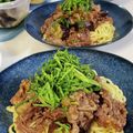 ｸﾏﾘｴ's cooksnap of when they made なすと牛肉のピリ辛！味噌そうめん.