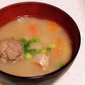 桜月❀咲良mommy's cooksnap of when they made 地元九十九里のいわしのつみれ汁♪.