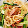 ★まいちむ★'s cooksnap of when they made ウィンナーと小松菜の✿和風❀焼きうどん✿.