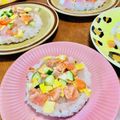 ryumi58's cooksnap of when they made バラちらし風ケーキすし.