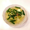 クックEBXFTK☆'s cooksnap of when they made ニラ★ごま油香るニラと卵の簡単スープ.
