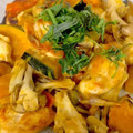 みんみん87's cooksnap of when they made かぼちゃとまいたけと鶏肉の深煎りごま炒め.