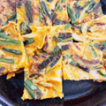 オモチなみ's cooksnap of when they made 長ネギとキムチとチーズのチヂミ♪.