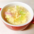 のんべぇヒロ's cooksnap of when they made レタスとカニカマの中華たまごスープ.