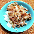ｊｏｃｏｍｏｍｏｌａ's cooksnap of when they made レンジde豚ばら薄切り肉の角煮丼風.