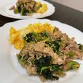わか★'s cooksnap of when they made 美味しい～♪ほうれん草と豚肉と卵の炒め物.