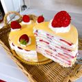 ❀akiko❀'s cooksnap of when they made 誕生日にいちごのミルクレープ.