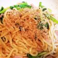 you1117's cooksnap of when they made 九条ネギとベーコンの焼きうどん.
