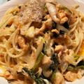 ぽち太☆'s cooksnap of when they made サーモンとほうれん草のクリームパスタ.