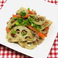 tokotann's cooksnap of when they made スライス蓮根と豚挽肉の生姜入りきんぴら.