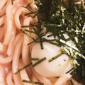 クック1H90Q0☆'s cooksnap of when they made たらこうどん　温卵のせ.