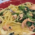 クックRL1U54☆'s cooksnap of when they made 鮭とほうれん草のクリームパスタ☆.