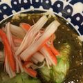 んりおか's cooksnap of when they made 旬のきゅうりで☆カニカマもずく酢.