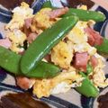 ばすまゆ's cooksnap of when they made 下茹で不要！スナップエンドウの卵炒め.