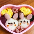 ゆにゃちむぅ☆'s cooksnap of when they made 簡単♪うさぎちゃんおにぎり♪キャラ弁.