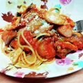 ☆★まなみん★☆'s cooksnap of when they made **ウィンナーとナスのトマトパスタ**.