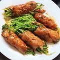 うれ絵's cooksnap of when they made 節約豆苗肉巻き.