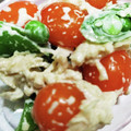 しーくれっと・らいふ's cooksnap of when they made トマトとスナップエンドウのツナマヨ和え.