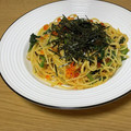 くぅちゃん0218's cooksnap of when they made 鮭とほうれん草といくらの和風パスタ.