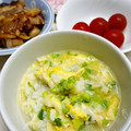 ♡ちかりんです♡'s cooksnap of when they made 卵&油揚げとネギの雑炊.