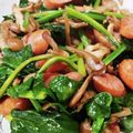 naga_sato's cooksnap of when they made 舞茸とほうれん草とウィンナーのソテー♬.