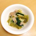 ★ぴよぴよ501★'s cooksnap of when they made 鶏皮で☆キャベツとニラのもつ鍋風☆.