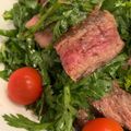 ♪きっとんとん♪'s cooksnap of when they made 超簡単♪牛ステーキ肉と春菊のサラダ風.