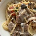 Figeac's cooksnap of when they made 豚肉とほうれん草のクリームパスタ.