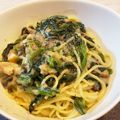 チョコあず's cooksnap of when they made 濃厚ほうれん草とベーコンのクリームパスタ.