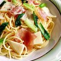 いなばっくす☆'s cooksnap of when they made 簡単美味しい♪タケノコと生ハムパスタ.