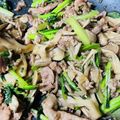 ほなち〜's cooksnap of when they made 豚こまと小松菜・舞茸のゴマ照り焼き！.