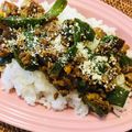yokonyan11's cooksnap of when they made ピーマンと鶏ミンチのドライカレー.