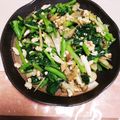 クック1DNB4P☆'s cooksnap of when they made 鶏肉とごぼう、かき菜の味噌炒め.