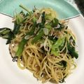 ちょこまなな＊°'s cooksnap of when they made ✿海老とニラのにんにく醤油パスタ✿.