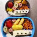 Chaaa_room's cooksnap of when they made スティックおにぎり☆キャラ弁・新幹線。.