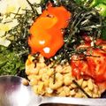 東京のブルーインプ's cooksnap of when they made 我が家の丼 簡単納豆キムチオクラ手抜き丼.