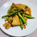 みぎわ's cooksnap of when they made 節約！簡単！ムネ肉とアスパラの塩麹炒め.