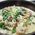 ｸﾏﾘｴ's cooksnap of when they made ほうれん草と豚肉のクリーム煮☆”.