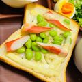 choco831's cooksnap of when they made 枝豆カニカマトースト.