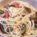 tikariri's cooksnap of when they made ポポラ風♪なすベーコンしょうゆ味パスタ♪.