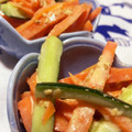 ポンメルシー夫人's cooksnap of when they made 胡瓜と人参のごまみそマヨ和え.