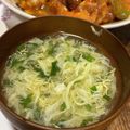 釣り師SUKKY's cooksnap of when they made 時短☆ニラのふわふわ卵かき玉汁(お吸い物.