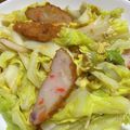 スノコ's cooksnap of when they made さつま揚げとキャベツの卵炒め.