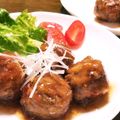 クリーピングタイム☆'s cooksnap of when they made 蒲鉾と牛蒡入り肉団子の梅黒酢あんかけ.