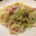 ベティ３'s cooksnap of when they made キャベツとベーコンのパスタペペロンチーノ.