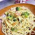 ☆はあ☆'s cooksnap of when they made 有頭エビとブロッコリーのオイルパスタ.